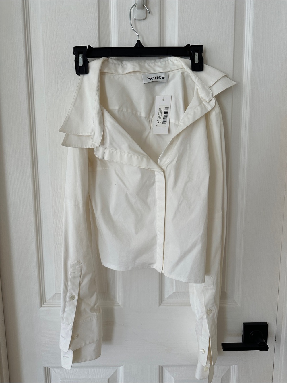 MONSE Off-White Cropped Button-Up Shirt